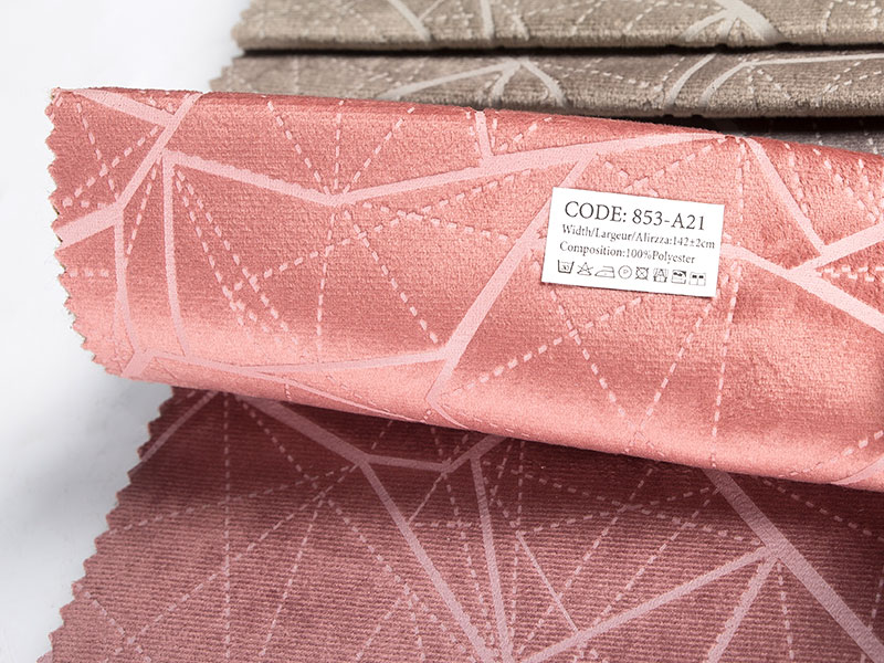 Tessuto jacquard tinto a filo con timping in foglio di velluto